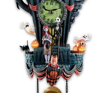 The Bradford Exchange The Nightmare Before Christmas Cuckoo Clock, 21 inches, Musical, Light-Up, Limited Edition