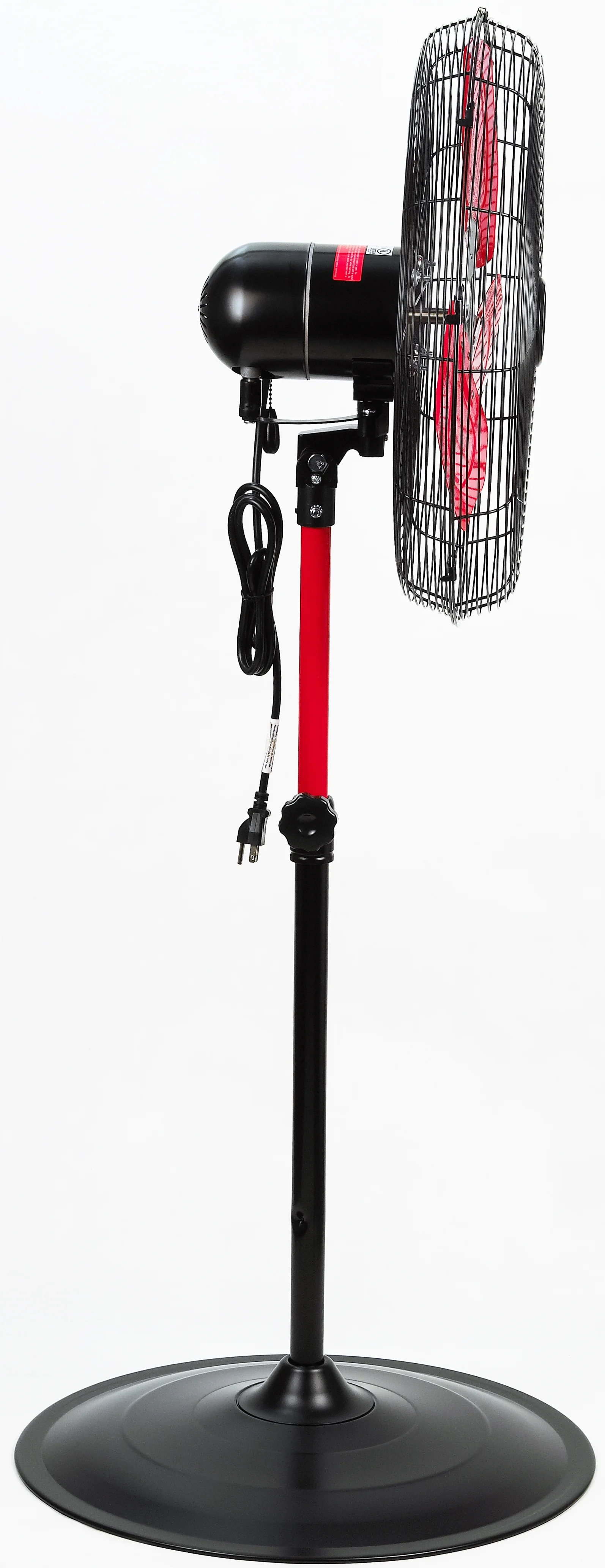 Hyper Tough 20" 3-Speed Commercial & Industrial High Velocity Oscillating Red & Black Pedestal Fan