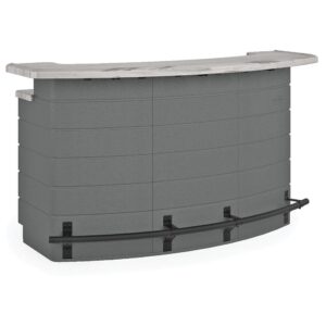 Suncast Backyard Oasis Entertainment Outdoor Bar with Pull-Out Drawers and Shelves, Marble