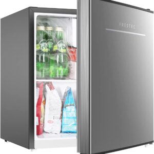 Frestec 1.6 Cu.Ft Mini Fridge with Freezer, Compact Refrigerator, Energy Efficient for Office, Apartment, Dorm, Bedroom