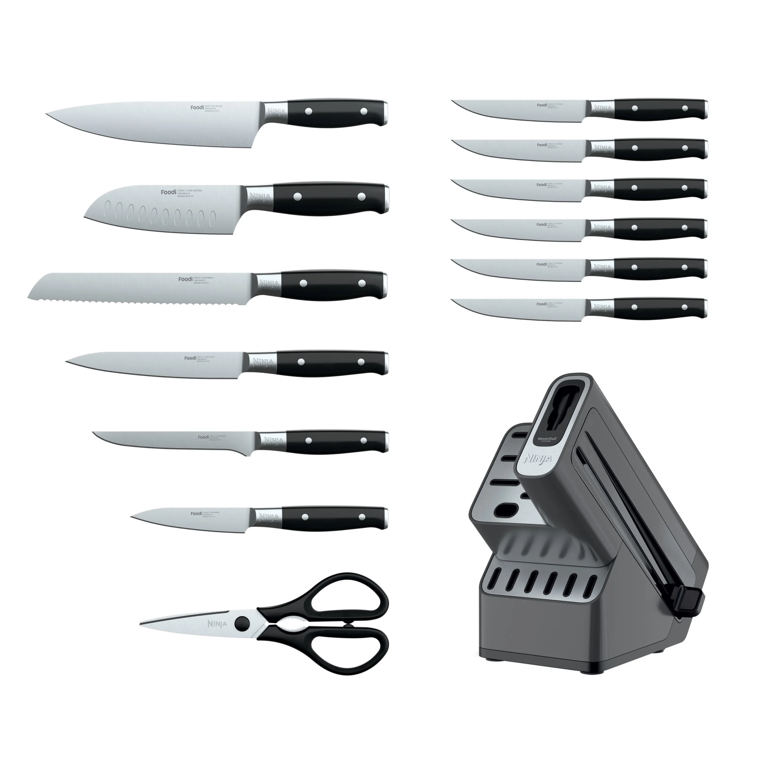 Ninja Foodi NeverDull Premium 14pc German Stainless Steel Knife System & Built-in Sharpener, K32014