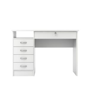 Tvilum Walden 5 Drawer Office Desk with 1 Locking Drawer for Adults, White