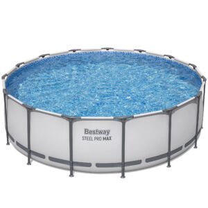 Bestway: Steel Pro MAX 15' X 48" Above Ground Pool Set - 4231 Gallon, Outdoor Family Pool, Corrosion & Puncture Resistant, Includes Filter, Pump, Ladder & Cover