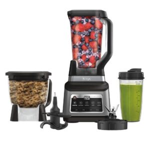 Ninja Professional Plus Kitchen System, 1400 Watts, 5 Presets for Smoothies, Chopping, Dough with Auto IQ, 72-oz.* Blender Pitcher, 64-oz. Processor Bowl, 24-oz. To-Go Cups, Black, BN800