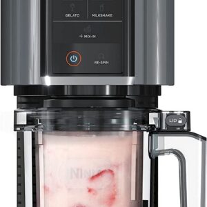 Ninja CREAMi, Ice Cream Maker, Ice Cream, Gelato, Sorbet,Milkshakes, Mix-ins, Smoothie Bowls & More, 7-in-1, Ice Cream Pints, Pint lid, Healthy Ice Cream, Compact, Perfect for Kids, Black, NC299AMZ