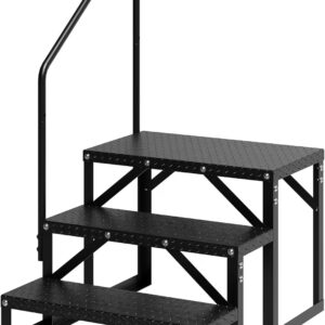 Garvee 3 Steps Anti-Slip RV Steps, 26.7 in x 47.9 in, Alloy Steel