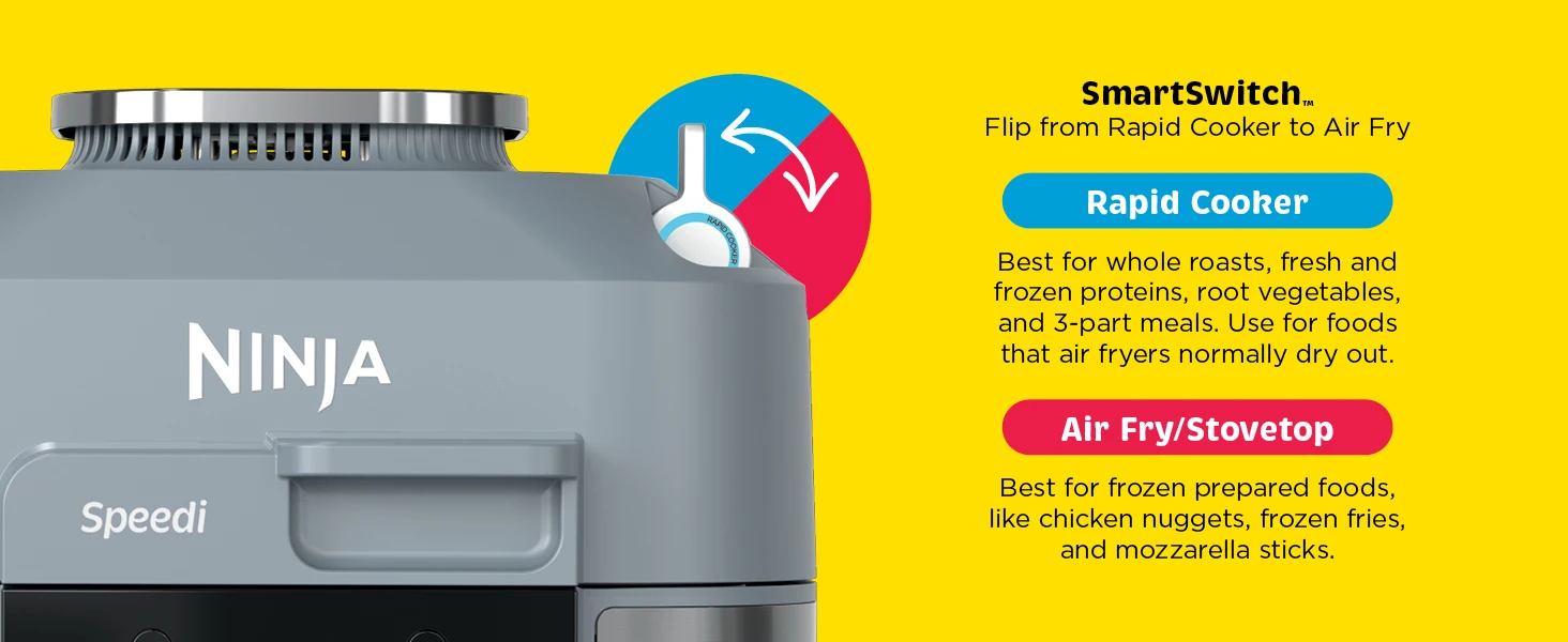 Rapid Cooker Air Fry/Stovetop SmartSwitch Flip from Rapid Cooker to Air Fry