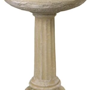 Solid Rock Stoneworks 2 Piece Collanade Birdbath - 26" Tall - Desert Sand Color