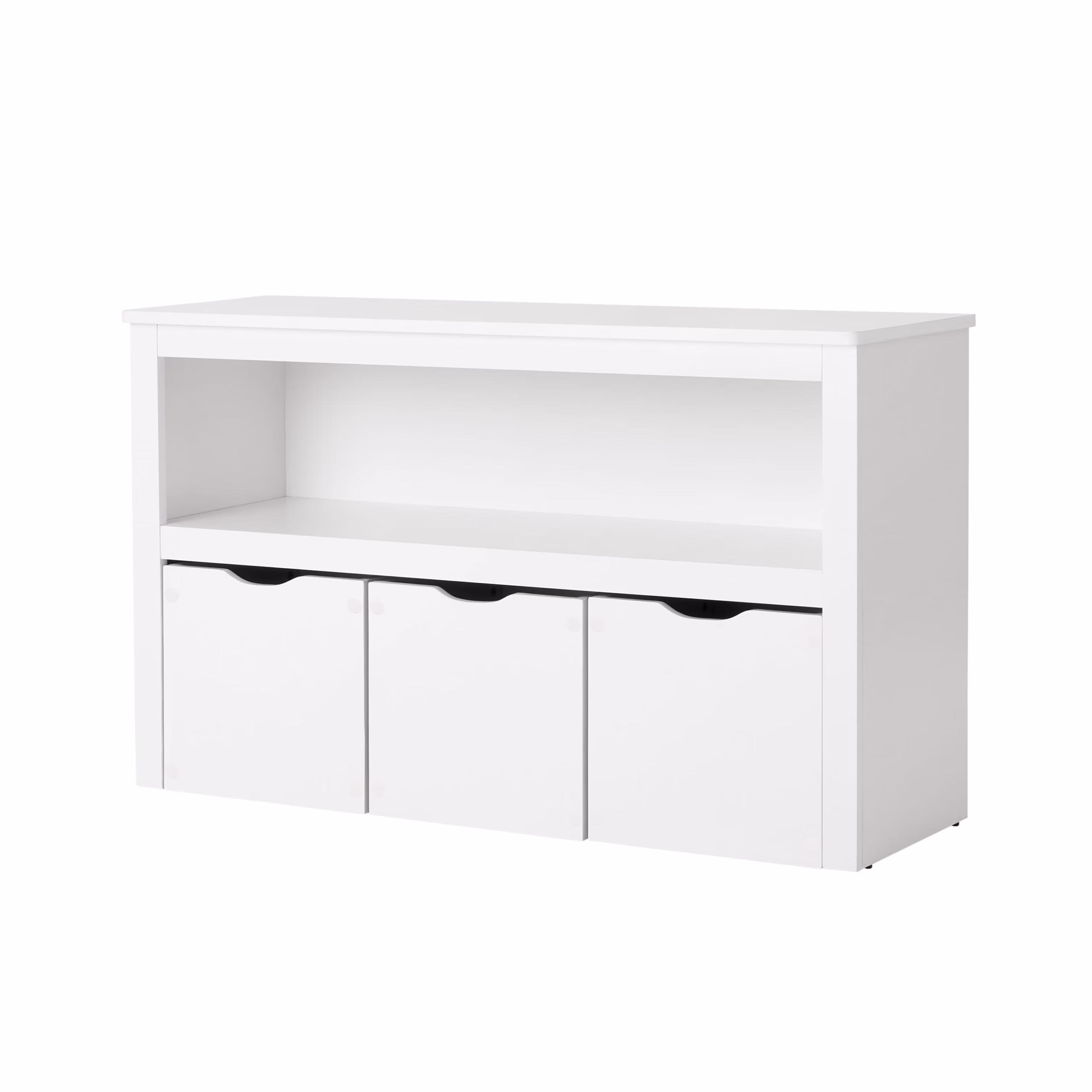 Your Zone Kids Toy Storage Cabinet with Three Rolling Bins, White Finish