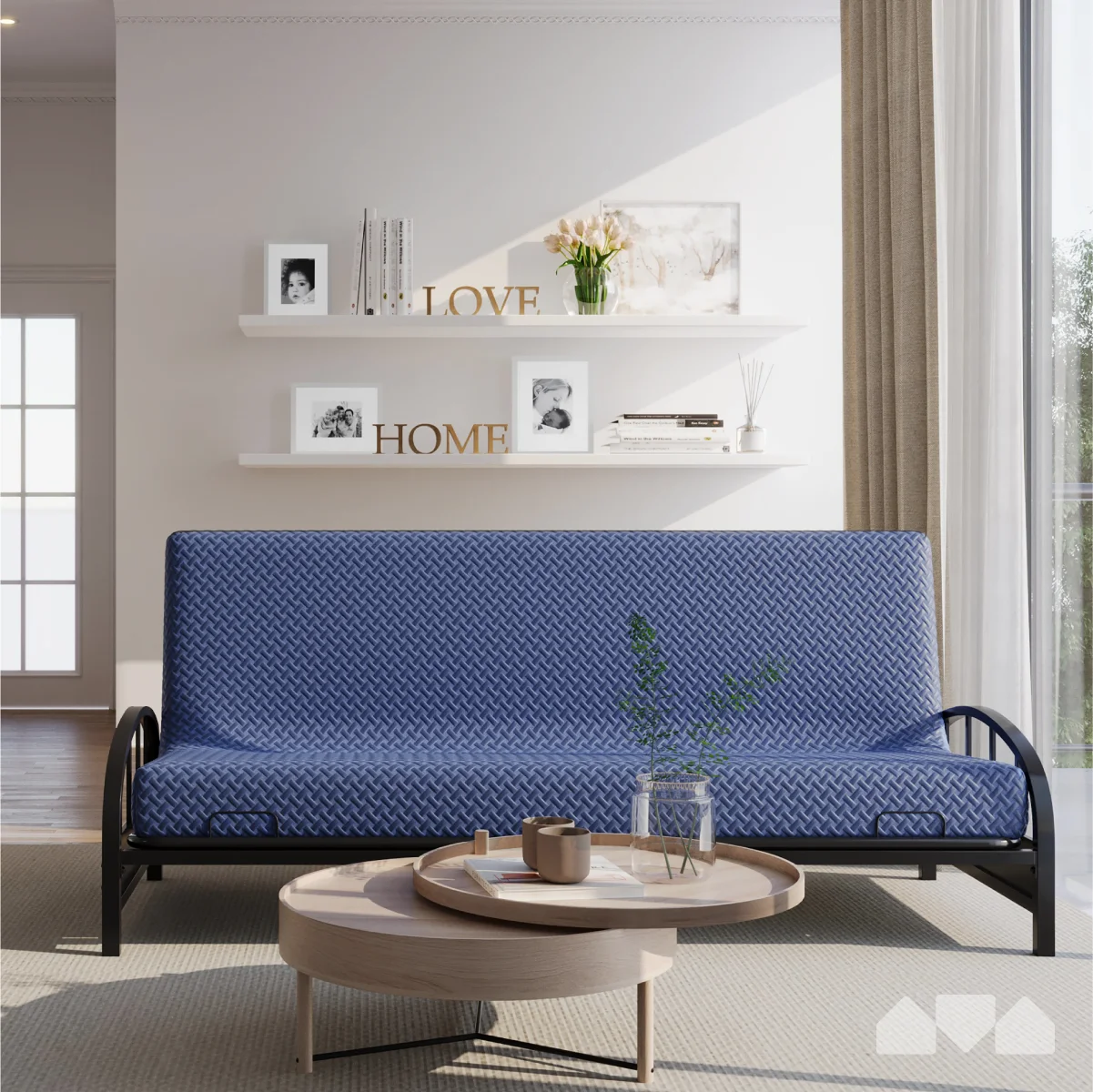 Milliard Memory Foam Futon Mattress - Full Size (Frame Not Included) (Black), 71"52"x6"