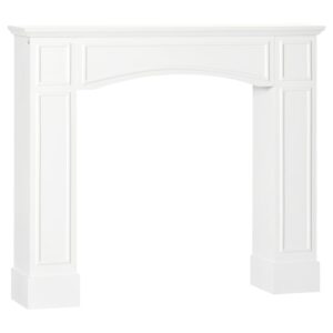 Modern Fireplace Mantel, Surround Mantels for Fireplace with Decorative Pattern Interior Width 29" White