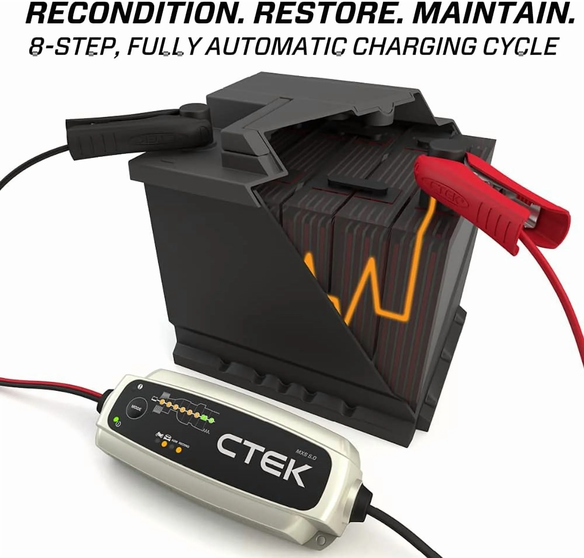 CTEK 40-206 MXS 5.0 Fully Automatic 4.3 amp Battery Charger and Maintainer 12V