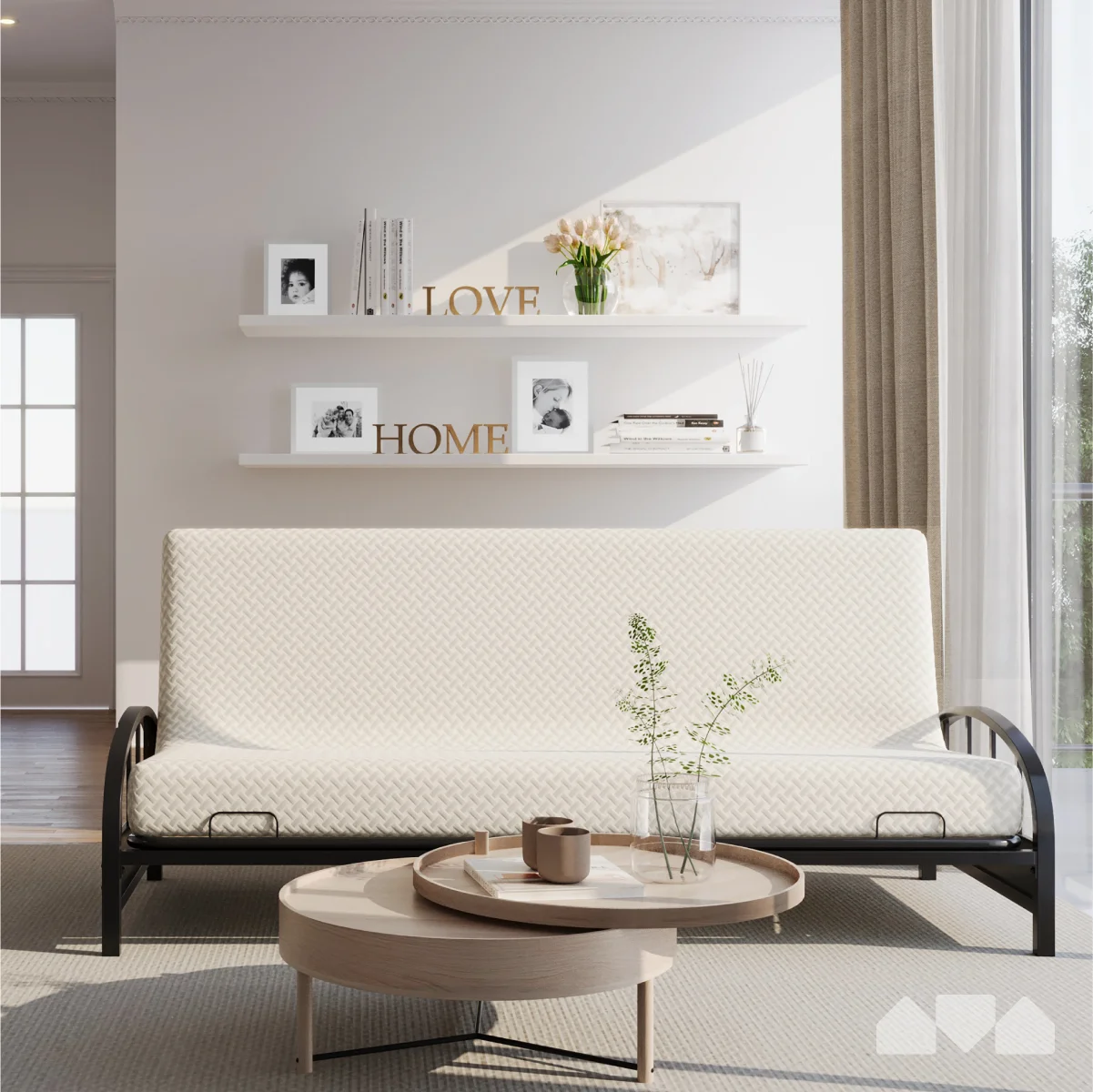 Milliard Memory Foam Futon Mattress - Full Size (Frame Not Included) (Black), 71"52"x6"
