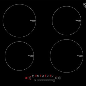 K&H 4 Burner 24 Inch Built-in Induction Electric Stove Top Ceramic Cooktop Touch Control 240V 6000W IN24-6004