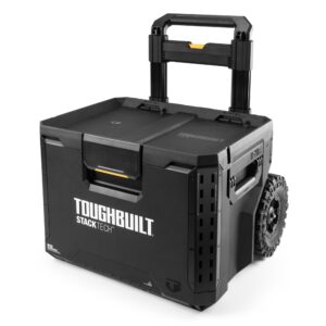 ToughBuilt Portable 2-in-1 Rolling Tool Box with Wheels & Stackable Design