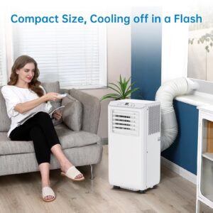 TROPOW Portable Air Conditioners 8000BTU, Air Conditioners 3-in-1 Cools up to 350 Sq. Ft, Indoor Standing AC Unit w/Dehumidifier, Window Kit, White